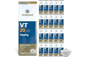 ‎VENESSA Venessa VT20 Topping 20 x 1kg, Milchpulver zur Verfeinerung von Kaffee Latte & Milchkaffee, 20er Vorratspackung, Kaffeevollautomaten & Vending geeignet (enthält 20% Magermilchpulver)