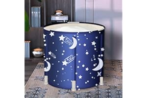 SMONTER Portable Ice Bath for Athletes and Adults - Foldable Bathtub for Outdoor or Bathroom, Polar Pod Design to Keep Temperature, Perfect for Recovery and Therapy Cold Plunge,70x70, Star-Moon