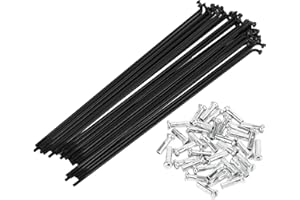 Motoforti Universal Bicycle Spokes Bike Wheel Spokes 14G Carbon Steel Black 1 Set