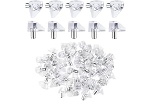 DOMI PRO Clavijas Soporte Estante, 100 Piezas 5 mm Coporte Estante Cristal, Pasadores Acero Soporte, Para Estante Almacenamiento, Estantería, Cocina