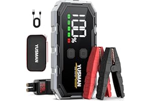 YUSMAN Jump Starter Power Bank 4000 A, 12 V Jump Starter Power Bank for Cars (8L Petrol or 6L Diesel), Power Bank Jump Starter Car with LCD Display and Supports 4 LED Light Modes (4000A)