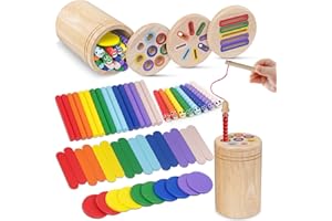 Haozozo Jouet Enfant 1 2 3 Ans, 4 en 1 Jeux Montessori 1 2 3 Ans, Jouet Bebe 1 2 Ans, Apprendre Les Couleurs Jeu Educatif 1-3 Ans avec Sac de Rangement