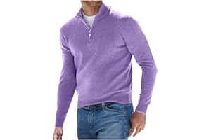 enaamiaz Uomo Maglione Pullover Mezza Zip Maglioni Collo Alto Maniche Lunghe Invernale Slim Fit Basic in Cashmere Lavorato a Maglia Elegante Tinta unita Sweater Classico Morbido Taglie forti
