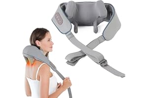 LIARTY Neck and Shoulder Massager, Shiatsu Electric Cordless Massager for Shoulder, 5D Kneading Massage Pillow for Back, Leg, Waist, Muscle Relaxation, Body Sculpting Machine, Home & Office Use (Grey)