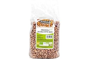 Oltresole, Bio-Borlotti-Bohnen 1 kg, Bio-Trockenhülsen aus kontrolliertem Anbau, ideal für Salate, Suppen und Beilagen, Ideal für Familien