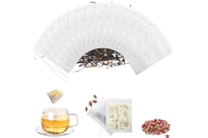 Relota 200 pezzi Sacchetti Filtro per Tè, Filtro per Tè 7cm X 9cm Bustine da Tè con Coulisse Vuoti Bianco, Bustina di Tè Usa e Getta in Tessuto per Tè Sfuso, Spezie, Caffè, Grani, Tisane