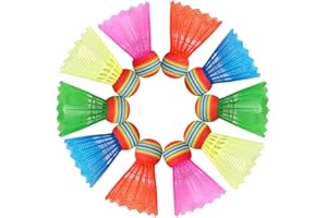 Nesloonp Bádminton 10 Piezas Plástico de Colores Bádminton de Pluma Badminton Alta Velocidad y Gran Elasticidad para Interior Entrenamiento Deportivo al Aire Libre Pelotas de Bádminton niños Adultos