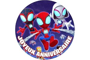 YummyArt Edible Cake Topper - disque azyme Spiderman pour gateau decoration gateau comestible décoration gateau comestible compatible avec deco gateau Spiderman et decoration gateau Spiderman 002
