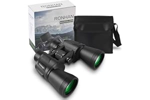 RONHAN 20x50 Binoculars for Adults High Powered, Military Compact HD Professional/Daily Waterproof Binoculars Telescope for Bird Watching Travel Hunting Football Games Stargazing with Carrying Case and Strap