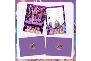 AFORENTIER 12PCS Demon Party Invites Hunter Cards with Envelopes and Stickers Invitation for Demon Movie Theme Party Supplies