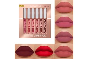 SPORTEON Rossetto, Rossetto Matte Kit, Rossetto Kit lucidalabbra per rossetto liquido opaco 6 set Kit regalo rossetto liquido per cosmetici a lunga durata impermeabile (02)