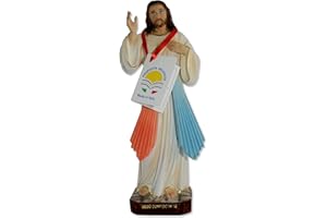Proposte Religiose Estatua de Jesús Misericordioso. Altura 30 cm. Pintada a mano.
