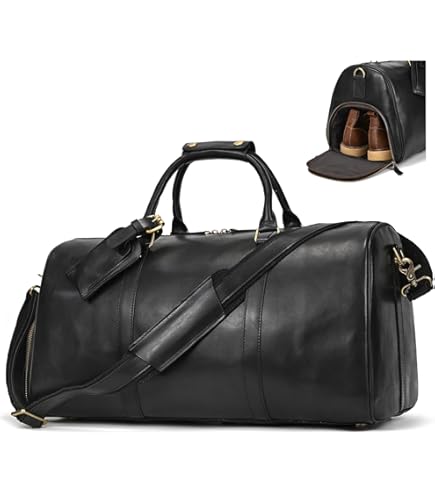 Grand Sac De Voyage En Cuir Vintage - Années 1970/1980 - Très Bon État