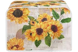 Kuiaobaty Copertura per tostapane con stampa di girasoli, copertura universale antipolvere floreale per tostapane a 2 fette, coperture per piccoli elettrodomestici