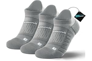 RAHHINT PRO Coolmax Compression Running Socks Cushioned Trainer Socks No Show Anti-Blister Ankle Compression Socks Hiking Socks Athletic Socks for Men Women (3 Pairs)