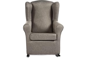 TU TENDENCIA UNICA Sillón Mecedora Orejero para Dormitorio o Salón. Cómodo y Confortable. Sillón Lactancia. Butaca Mecedora (Gris Claro)