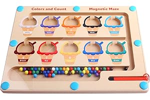 SenaiMy Laberinto de Madera, Juego de Combinación de Colores & Clasificación, Juguetes para Motricidad Fina