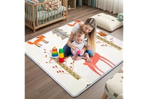 Gutsbox Tappeto Gioco Bambini Pieghevole 120x120x1cm Tappeto Gioco Neonato Pieghevole XPE Tappetino Bambini Pieghevole e Reversibile, Non Tossico, Antiscivolo