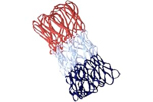 CKANDAY Heavy Duty Basketball Net Replacement, Red White Blue Standard Thick Nets for Rainproof Sunscreen All-Weather Indoor and Outdoor Pool Professional Competitions, 12 Loop Hoop Rims