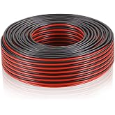 Electraline 10839 Hi-Fi Cable 03VH-H for Speakers, Section 2x0,75 mm, 50 m, Black/Red