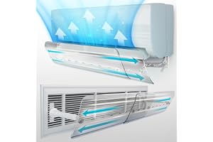 NO DRILL AC Vent Cover Adjustable 56-102.5 CM, AC Air Deflector, Split AC Air Flow Deflector, Central AC Deflector, AC Vent Deflector for Registers Grilles and Air Conditioner Vents