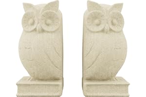 DECOROBBO Serre-Livres Hibou décorative en résine Design Unique Facile à Nettoyer Ensemble de Serre-Livres élégant pour Bureau à Domicile ou bibliothèque pour Les Amateurs de hiboux et Les Collection (Beige 1)