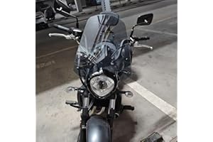 Midimttop Motorcycle Windscreen Windshield with Mounting Bracket Wind Deflector Visor compatible with Ka-wa-sa-ki Vulcan S 650 VN 650 EN 650 2015-2022 (Light Smoke)