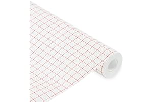 Gvolatee papier transfert avec grille d'alignement rouge, Ruban de transfert pour vinyle solide pour décalcomanies, fenêtres, autocollants de voiture, film de adhesif transfert 30.5 cm x 1000 cm