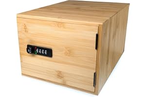 surebox Abschließbare Box – Bambus – 12 Liter Schlossbox – 4-stelliges Zahlenschloss – Prämie Sichere Aufbewahrung zu Hause
