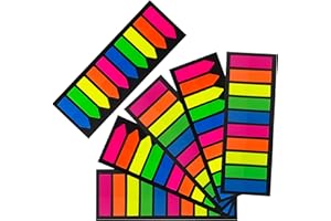 Mesybveo 6 set 1200 pezzi Segnapagina Adesivi, Sticky Notes Index, Segna Pagina Adesivi, Trasparenti Linguette Adesive con Testa Rotonda per Leggere Appunti, Classificare Documenti(10 Colori)