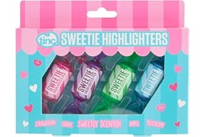 Tinc, Evidenziatori Profumati Sweetie, Set di 4 Penne Divertenti per Bambini/Adulti, Design Dolce, Colori Vivaci, Astuccio con Cerniera Pratico, Scuola e Casa, Cancelleria