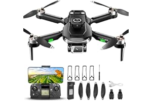 HYTOBP S165 Drones with Camera, 1080 HD Drone for Kids and Adults with Brushless Motor,5G Transmission, 90° Adjustable Motorized, 3 Batteries