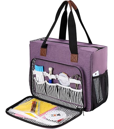 Cross Stitch Storage Bag Hobby Gift Bee Craft Bag, Embroidery And Cross Stitch Bag, Storage For Multiple Frames Up To 25 Cm, With 2 Zip Pockets For Threads, Patterns, Pins And Accessories