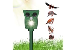 YOUKK Repelente de Gatos, ahuyentador de pájaros, disuasión Solar ultrasónico, Parada de Animales, Gatos, Ratas, Perros, pájaros, Zorros y Otros, Repelente al Aire Libre para Animales con LED Intermitentes