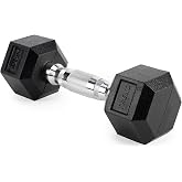 XTREXO Hex Dumbbells 2.5kg - 35kg Ergonomic Chrome Handle Rubber Cast Iron Dumbbells Home Fitness Equipment Suitable for Men