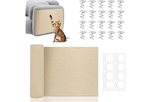 ROSEDREAMER Kratzmatte Katzen Selbstklebend, Kratzteppich Katze Wand Kratzschutz Sofa Katze DIY Climbing für Wandmontage Möbel Kratzschutz Tür mit Sofaschnallen und Doppelseitige Klebepunkte 40×200cm Khaki