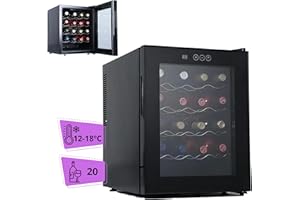 CASSARY Cave à vin pour 18/20 bouteilles (modèle au choix). Rafraîchisseur de bouteilles de vin et mousseux. Cave à vin vieillissement. Petit cave à vin encastrable (20B)