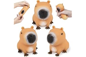 DAMIGHT 3 Stück Capybara Anti Stress Spielzeug, Super Soft Squeeze Toys, Niedliches Squishy Squeeze Spielzeug gegen Angstzustände, Capybara Stressabbau Squeeze Toys Geschenke für Kinder Erwachsene (A)