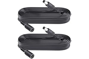 Security-01 2-pak DC 12 V przedłużacz do kamery CCTV, DVR, samodzielny, przedłużacz DC, 5,5 mm x 2,1 mm, 3 m, czarny