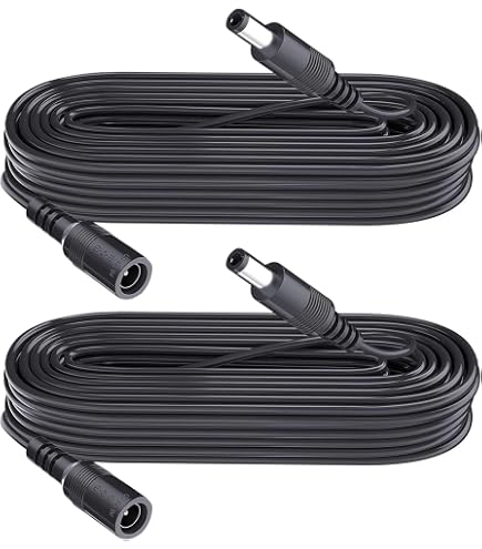 Liwinting 2pcs 3 metri DC Spina Cavo di Estensione 2,5mm x 5,5mm Maschio a Femmina Connettore per Adattatore di Potenza, Fotocamera CCTV Potenza, e più - Bianco