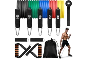 Cirulli Gomas elasticas musculacion,5 Bandas de Resistencia para Culturismo,Bandas elasticas musculacion, Cintas elasticas musculacion para Puerta, Banda elástica para Fitness, Pilates y Yoga