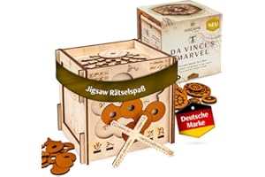 INSCAPE Da Vinci´s Marvel - Rätselbox Holz - Puzzle Box - Escape Room Spiel Erwachsene und Kinder - Knobelspiele für Erwachsene - 3D Holzpuzzle - Cluebox - Denkspiele - Jigsaw Puzzle