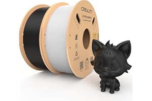 ‎CREALITY Creality Hyper filament PLA, filament do drukarek 3D, 1,75 mm, 2 kg, High Speed PLA 30-600 mm/s, dokładność pomiaru +/- 0,02 mm, kompatybilny z większością drukarek 3D, czarno-biały