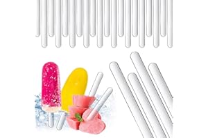Qinsky Acryl-Kuchenstäbchen,30pcs Acryl-Eisstiele wiederverwendbare Eisstiele Acryl Eis Sticks für Süßigkeiten, Eis am Stiel