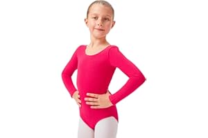 tanzmuster Ballettanzug Mädchen Langarm - Lilly - (Größe 92-170) aus Baumwolle, Ballettbody Kinder Ballett Trikot