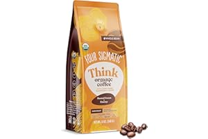 Dark Roast Whole Bean Coffee from Four Sigmatic | Fair Trade Gourmet Coffee Beans with Lion's Mane & Chaga Mushrooms | Nootropic Mushroom Coffee