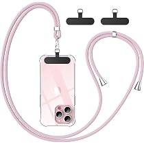 2 Cordons Téléphone Portable Avec Bandeau Cou Réglable - 4 Patchs Noirs Inclus - Universel, Mains Libres, Confortable