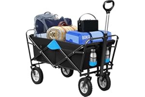 EUGAD 0009HC Chariot de Transport pour Jardin Max. 80kg Chariot Pliable à 4 Roues Tissu Oxford Anthracite+Turquoise