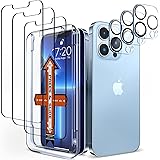 EGV [3+3 Stück Schutzfolie Kompatibel mit iPhone 13 Pro Panzerglas für mit Rahmen-Installationshilfe, aus 9H Härte Panzerglas