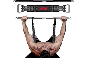‎INNSTAR INNSTAR Tragbares Bankdrücken Widerstandsbänder mit Stange, Verstellbare Bench Press Resistance Bands mit 96cm Fitness Stange, Brusttrainer für Arm, Rücken, Bizeps und Brustmuskeln Krafttraining